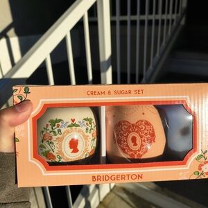 Netflix Bridgerton Cream and Sugar Set - Orange and White